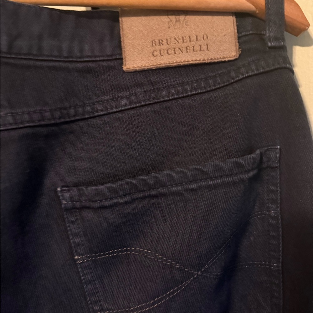 Brunello Cucinelli Navy Denim Pants